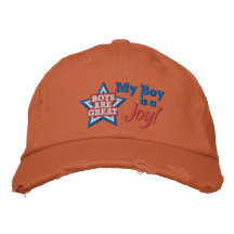 Broderad “Distressed” Hatt
