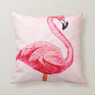 Broderad Flamingo Kudde