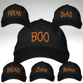 Broderad hatt BOO Halloween-festkostym Keps