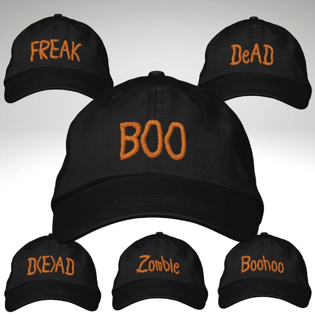 Broderad hatt BOO Halloween-festkostym Keps (Skapare uppladdad)