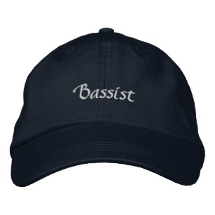 Broderad hatt för basistgitarrist anpassningsbar broderad keps