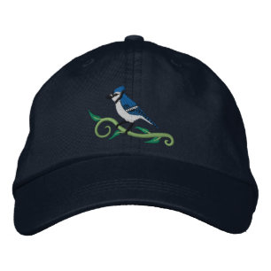 Broderad hatt för blått Jay Keps