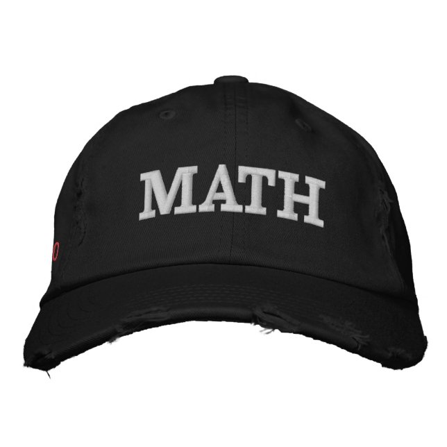 Broderad hatt "för MATH" Broderad Keps (Framsida)