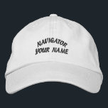 Broderad hatt, NAVIGATOR OCH NAMN Keps<br><div class="desc">Broderade CAPS,  NAVIGATOR AND NAMN,  Embroiedated cap Baseball & Truckerkeps,  NAVIGATOR,  AND NAMN</div>
