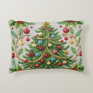 Broderad jul Dekorativ kudde Festive Holidy