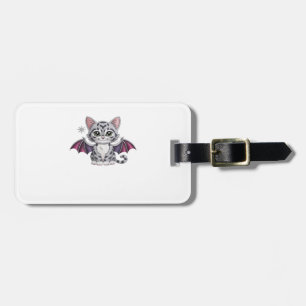 broderad katt fladdermus Classic T-Shirt Bagagebricka