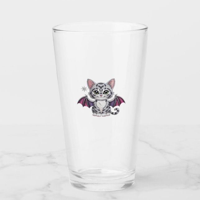 broderad katt fladdermus Classic T-Shirt Glaskopp (Framsida)