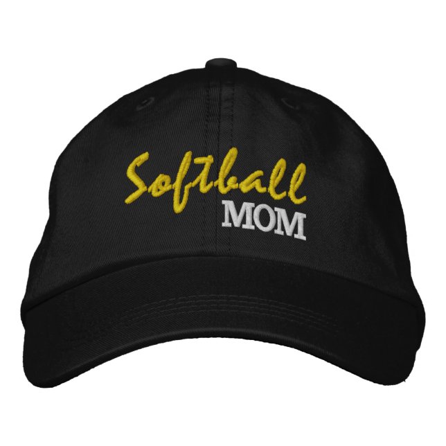 Broderad mössa för softballmamma, sporttema keps (Framsida)