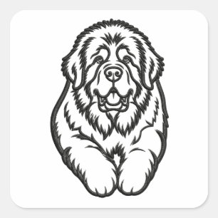 Broderad Newfoundland-symbol Fyrkantigt Klistermärke