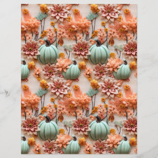 broderad pumpa höstmönster scrapbookpapper