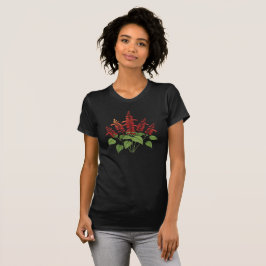 Broderad scharlakansröd salvias botaniska t-shirt