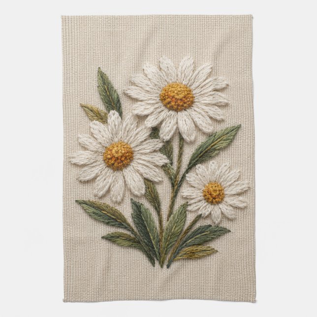 Broderad tusenskönsblomning kökshandduk (Vertikal)