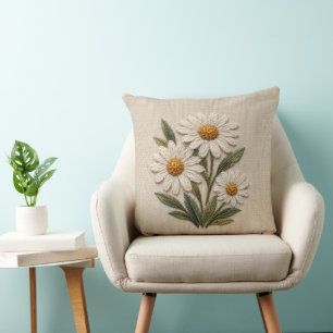 Broderad tusenskönsblomning kudde