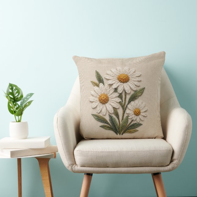 Broderad tusenskönsblomning kudde (Stol)