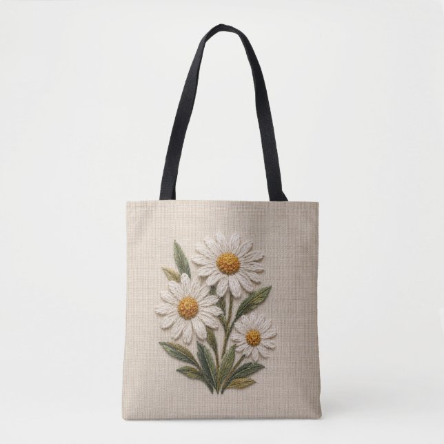 Broderad tusenskönsblomning tygkasse (Framsida)