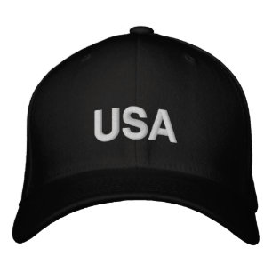 Broderad USA-design justerbar basebollmössa Keps