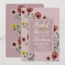 Broderade blombröllopsdusch vintage-folie-ringar