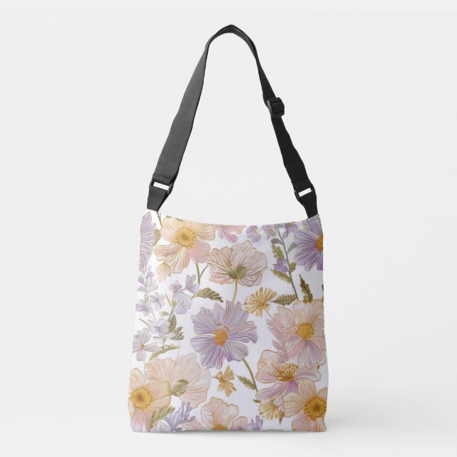 Broderade blommor axelväska (Framsida)