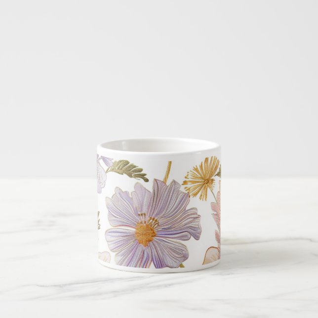 Broderade blommor espressomugg (Framsidan)