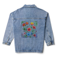 Broderade blomster jeansjackor