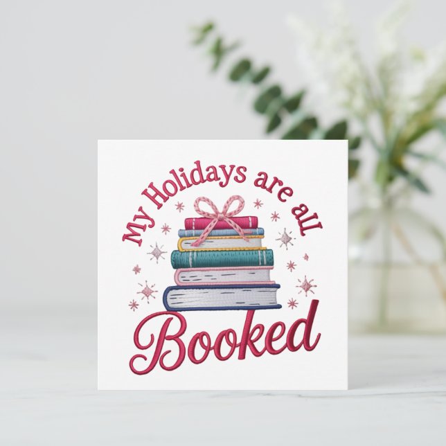 Broderade Mina Helgdagar Är Bokade Jul Böcker Julkort (Stående Fram)