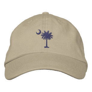Broderade palmetto- och halvmånskap (SC-Flagga) Broderad Keps