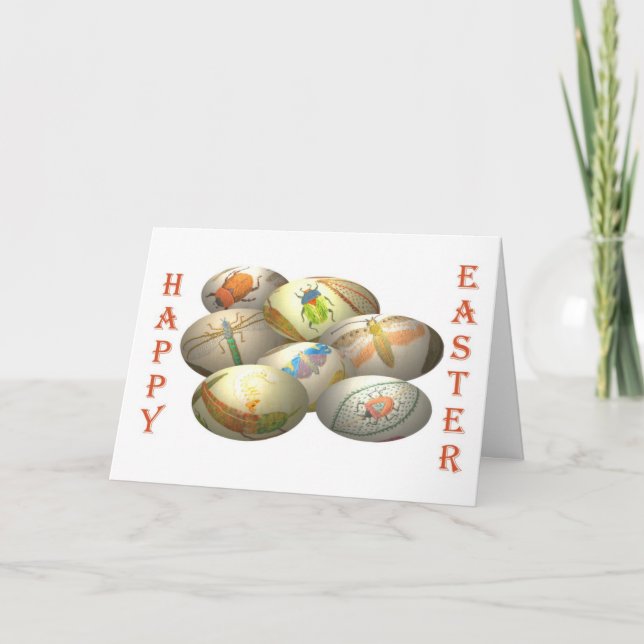 Broderade påskägg helgkort (Framsida)