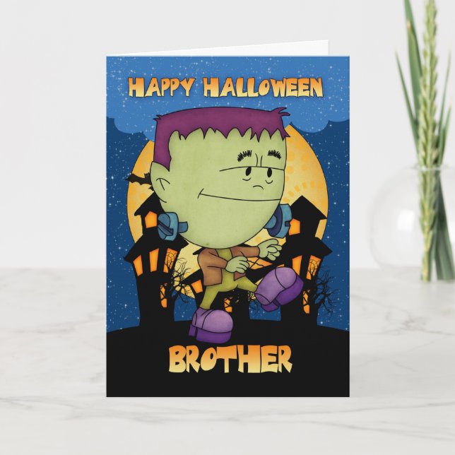 broderhalloween kort med att stampa för frankie (Framsida)