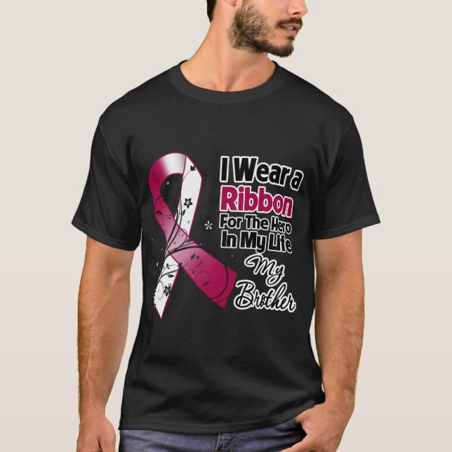 Broderhjälte i min cancer för livhuvudnacke t-shirt (Framsida)