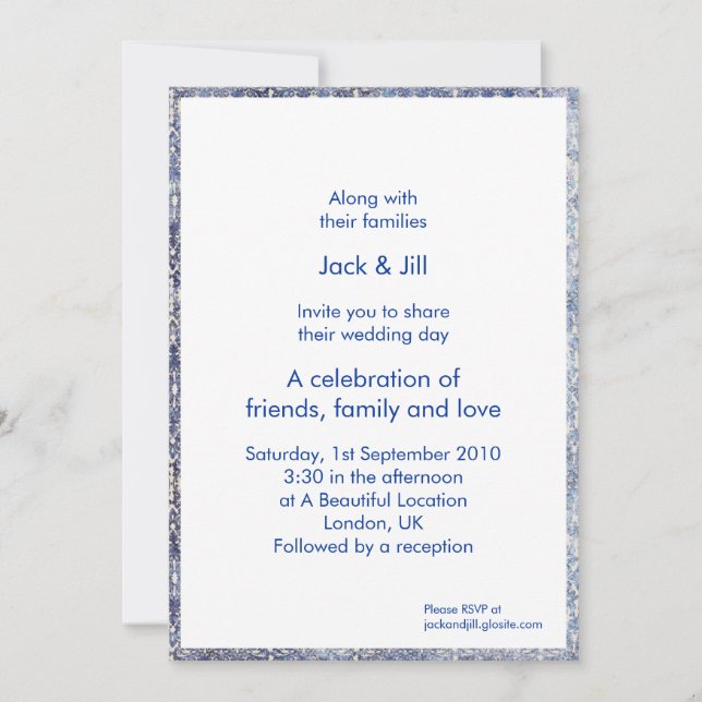 Broderi 13x18 cm inbjudningar (Framsida)