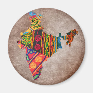 Broderi för Indien kartaindier Magnet
