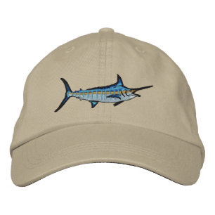 Broderi för Marlin för sportfiskeblått Broderad Keps