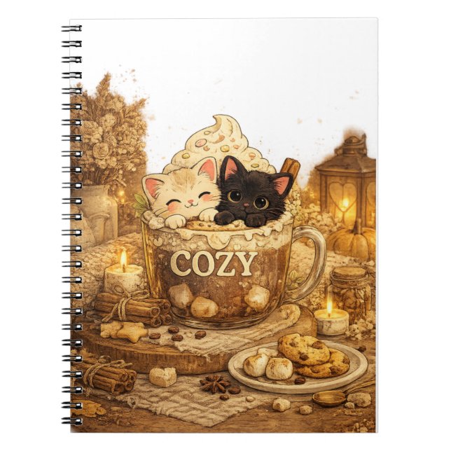 broderi, Mysig kattmugg, Chibi-kattungar, Smokingk Anteckningsbok (Framsidan)