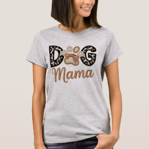 Broderi Stil Hund Mamma - Mors Dag T Shirt