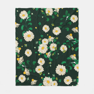 Broderiblommor och löv sömlös mönster. Im Fleecefilt