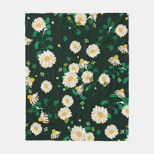 Broderiblommor och löv sömlös mönster. Im Fleecefilt (Framsidan)