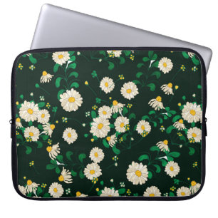 Broderiblommor och löv sömlös mönster. Im Laptop Fodral