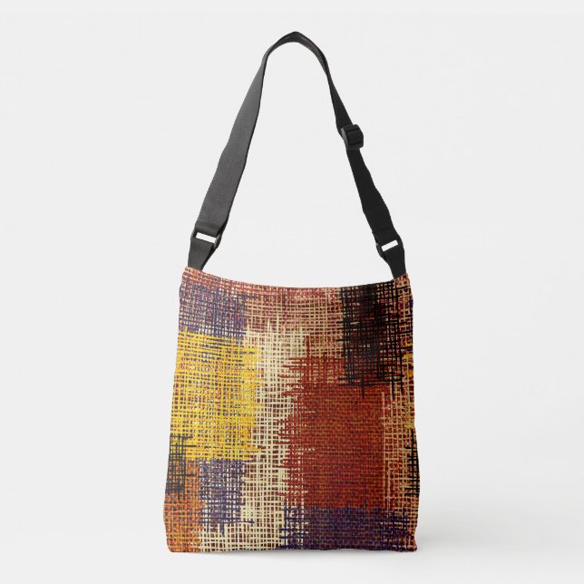 Broderideg, färgad linjer, Bhemian stil Axelväska (Framsida)