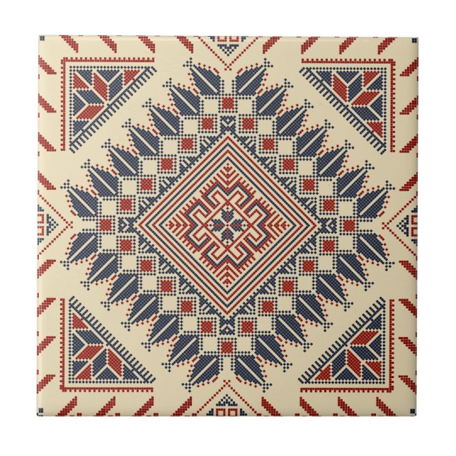Broderie palestinienne traditionnelle kakelplatta (Framsidan)