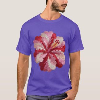 broderier hibiscus Oversiderad T Shirt