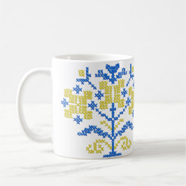 broderier kor i ukrainska färg kaffemugg
