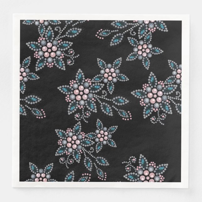 Broderier med pärlor och pärlor. pappersservett (Framsida)