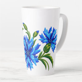 Broderiliknande blå kornblommor