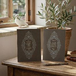 Broderiliknande Vintage Silvertråd Förlåtelse Kort