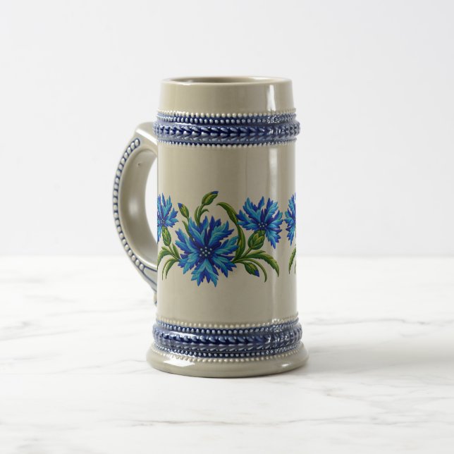 Broderilook Blå Kornblommor Sejdel (Framsida vänster)