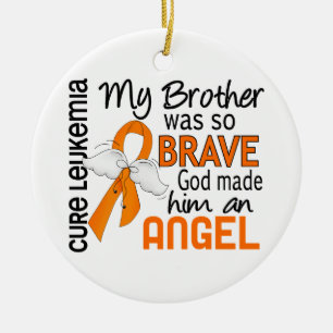 BroderLeukemia för ängel 2 Julgransprydnad Keramik