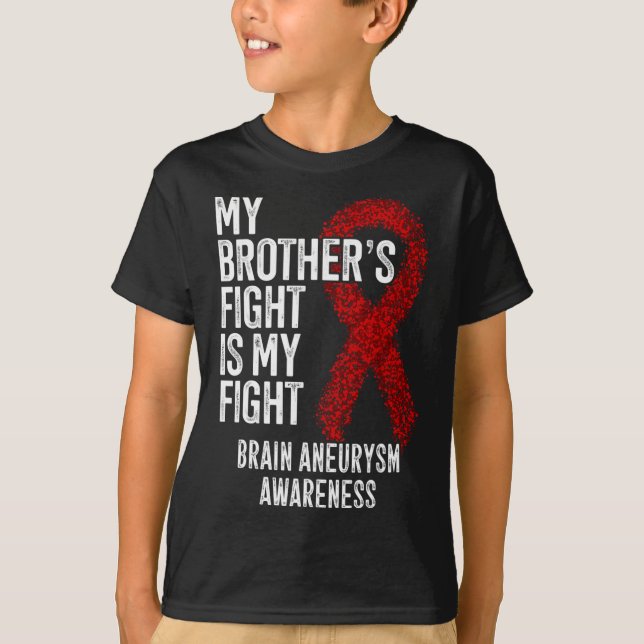 Broderns kamp är min kamp Brain Aneurysm Awarene T Shirt (Framsida)