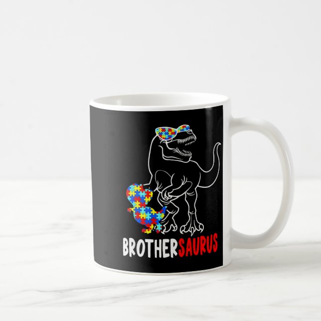Brödersaurus T Rex Dinosaur Autism Medvetenhet Brö Kaffemugg (Höger)