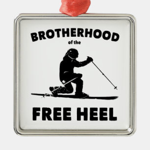 Broderskap i Free Heel Telemark Skiing Julgransprydnad Metall