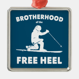 Broderskap i Free Heel Telemark Skiing Julgransprydnad Metall